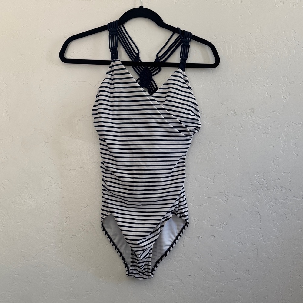 Kona Sol Kids One Piece Black and White Stripes